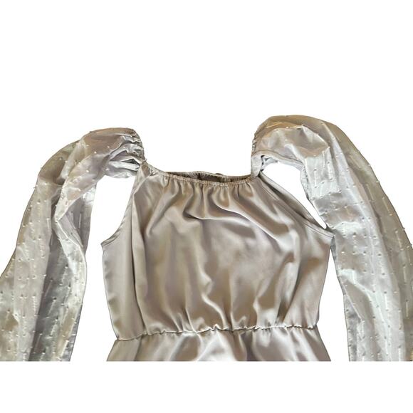 SHEIN Light Purple Light Long Flutter Sleeves Floor Length Dress SzXL - Picture 9 of 9